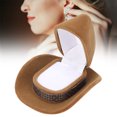 thumbnail image 3 of M Buder Almacenamiento Portátil de Joyas en Forma de Sombrero Caja de Regalo para Anillos y Aretes Multifuncional Organizador de Viaje Elegante de Flocado 6.8 cm / 2.68 inches, 3 of 9