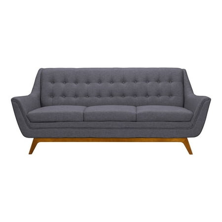 Janson Mid Century Sofa In Champagne Wood Finish And Dark Grey Fabric Janson Mid Century Sofa In Champagne Wood Finish And Dark Grey Fabric