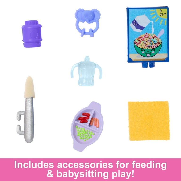 Barbie Skipper Babysitters Inc Playset Includes Doll Baby and Mealtime Accessories 10 Piece Set Walmart