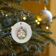 thumbnail image 7 of 3drose, Cute Hedgehog Couple with Flowers and Hearts Illustration, Circle Porcelain Ornament, 7 of 7