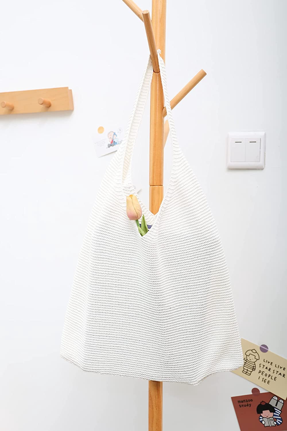 CoCopeaunts tote bag aesthetic Women's Shoulder Handbags Hand crocheted Bags large Shoulder Shopping Bag canvas tote cute
