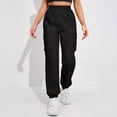 thumbnail image 2 of WILLBEST Pantalones Casuales para Mujer, Uso Diario, Color Sólido, 4 Bolsillos, Cintura Elástica, Pantalones Largos, Diseño Cargo para Mayor Comodidad y Estilo. Chica, 2 of 9