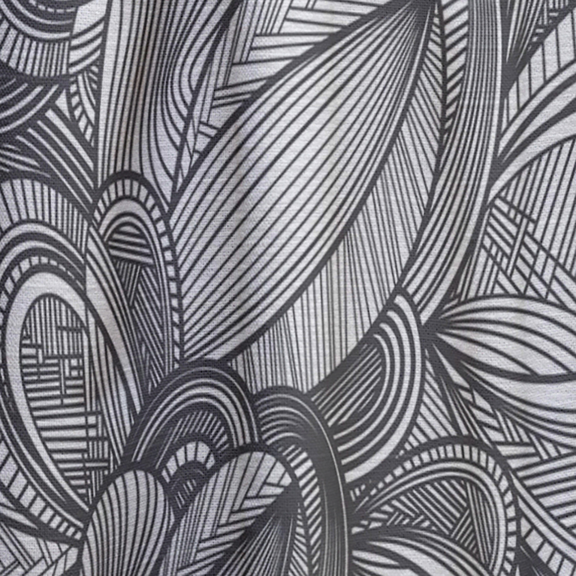 Designart 'Geometric Leaves In Monochrome' Traditional Curtain Panel