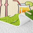 thumbnail image 5 of Castle Fairy Cartoon Beach Flamingo Twin Quilt Set,Cocktail Hibiscus Tropical Border Twin Coverlet Set,Pink Sand, 5 of 7