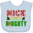 thumbnail image 3 of Inktastic Nice Until Proven Naughty with Holly and Gingerbread Man Boys or Girls Baby Bib, 3 of 4
