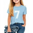 thumbnail image 5 of Atogsazn Kids Boys Casual Short Sleeve Tshirt Crew Neck Number 7 Pullover Tshirt Summer Soccer Basic Tops Clothes 01-Sky Blue 3-4 Years Fashion, 5 of 6