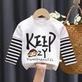 thumbnail image 2 of KPOPLK Kids Boy Soft Long-Sleeve T-Shirts Stripe Print Tops Crewneck Tees Toddler Boys Clothes 1T 2T 3T 4T 5T(12-18 Months,White), 2 of 4
