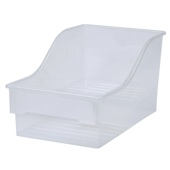 Mainstays Large Clear Plastic Storage Bin for the Kitchen, Single, Multi-Purpose Kitchen Storage and Organization Solution, Ideal Use for Pantry Storage