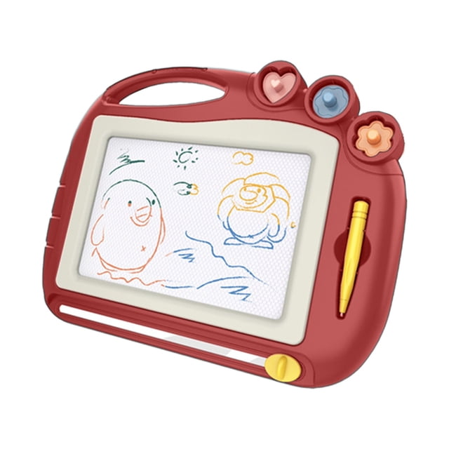 Red Kids Magnetic Drawing Board, Learning Graffiti Toy With Erasable Pad, Sensory Development For Fine Motor Coordination