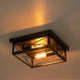 thumbnail image 4 of C Cattleya 2-Pack Black Square Flush Mount Ceiling Light with Turnable Light Cap(), 4 of 7