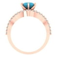 thumbnail image 4 of Clara Pucci 18K Rose Gold 1.57 Simulated Turquoise Engraveable Engagement Ring + Wedding Band Set, 4 of 7