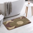 thumbnail image 5 of Unique Bargains Floral Bath Mat Checked Washable Bath Carpet for Bathroom Floor Brown-1 16"x24", 5 of 7