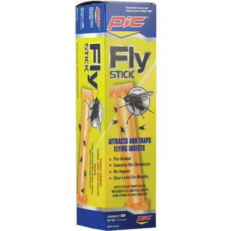 Pic PCOFSTIKWM Jumbo Fly Stick Attracts & Traps Flying Insects f/Garage/Barn/Porch/Office - 1 (Best Fly Traps For Barns)