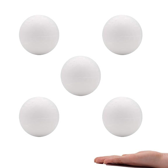 Crafare 3 Inch 5 Pack White Craft Foam Balls Round Polystyrene Foam Balls for Arts Household School Project Party Decoration