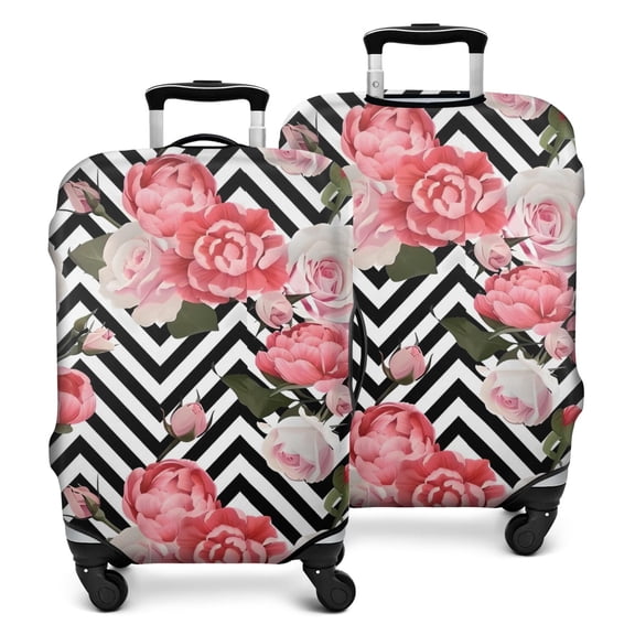 Pioneer Flower Floral Print Pattern Luggage Cover Fashion Suitcase Cover Baggage Covers Fit 25-28 Inch Luggage (Go Travel)