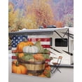 thumbnail image 5 of 4th of July RV Awning Sun Shade Screen 9'X7' Retro American Flag Mesh Sunscreen Harvest Pumpkin Stars Stripe Awning Shade Screen with Zipper UV Blocker Completed Kits for RV Motorhome Camper, 5 of 7