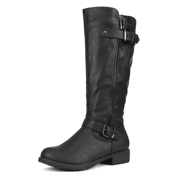 DREAM PAIRS Women's Side Zipper Knee High Riding Boots