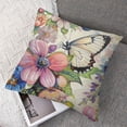 thumbnail image 7 of nygtbtfer Square Throw Pillow Covers with Colorful Blooming Flowers Decorative for Home Bedroom Sofa Floral Butterflies Painting Pillowcases Standard White, 7 of 7