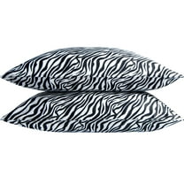 Flxxie Satin King Pillowcases Set of 2, 20x 36 inch, Zebra