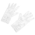 thumbnail image 2 of Guantes lindos de vestir de princesa para niñas, manoplas, accesorios de disfraces para fiestas de disfraces, regalos de cumpleaños y Navidad, color blanco lechoso, 2 of 14