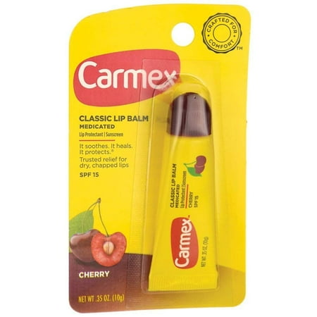 Carmex Daily Care Moisturizing Lip Balm Tube, Fresh Cherry, SPF 15, 0.35 oz