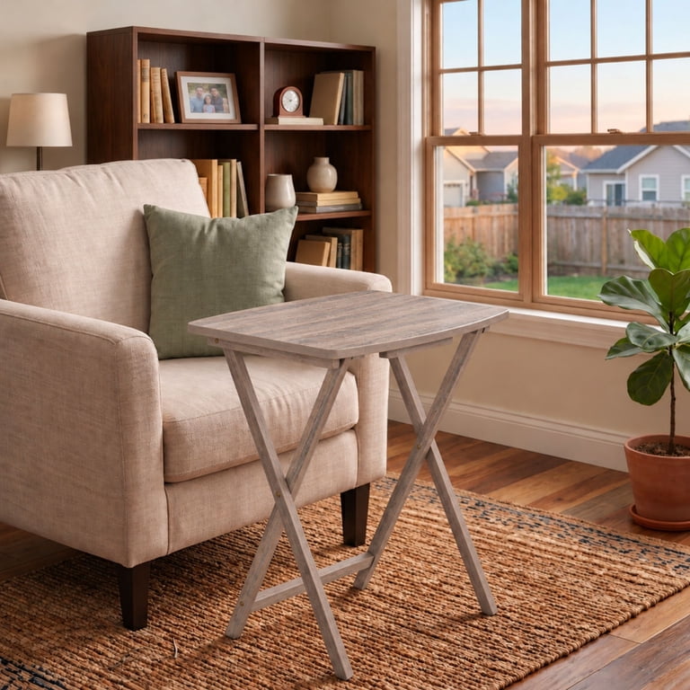 Mainstays XL Oversized Folding Tray Table, Gray, MDF - Walmart.com