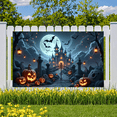 thumbnail image 2 of Pumpkin Halloween Banner Spooky Mansion Decoration Gothic Theme for Halloween Party Haunted House Event Night Celebration, 2 of 9