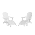 thumbnail image 5 of WestinTrends Tuscany 4-Piece HIPS Outdoor Folding Adirondack Seashell Chair With Folding Ottoman (Set of 2), White, 5 of 5