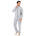 thumbnail image 1 of X-2 Mens Athletic Full Zip Fleece Tracksuit Jogging Sweatsuit Black Side Gray S, 1 of 7