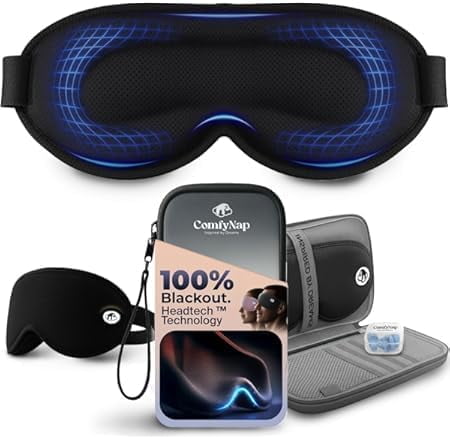 ComfyNap Sleep Eye Mask for Men and Women, Zero Eye Pressure 3D Sleeping Mask, 100% Light Blocking (Mercury)