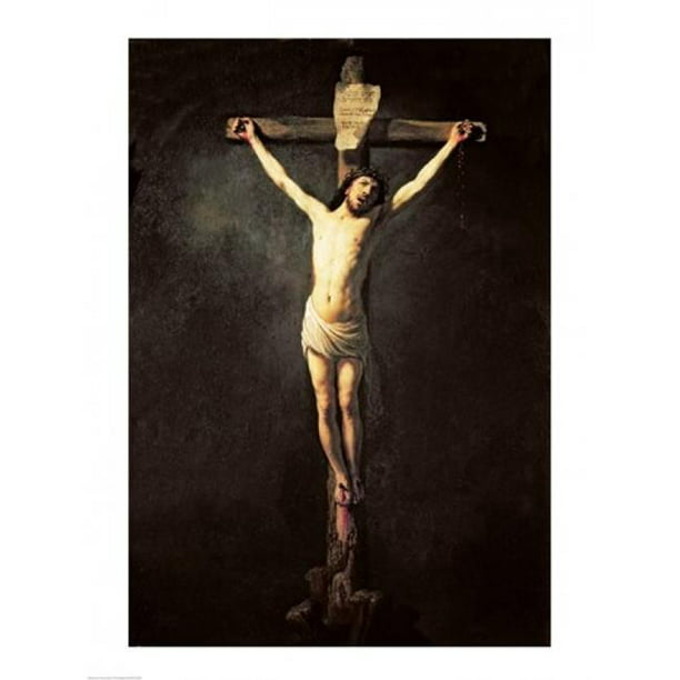 Poster Christ sur la Croix de Rembrandt Van Rijn - 18 x 24 Po.