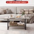 thumbnail image 5 of GAOMON Farmhouse Coffee Table, 2-Tier Living Room Tables Sofa Table, 41" Wood Coffee Table with Shelf, Rustic Minimalist Rectangle Center Table, 47 Inch, 5 of 7