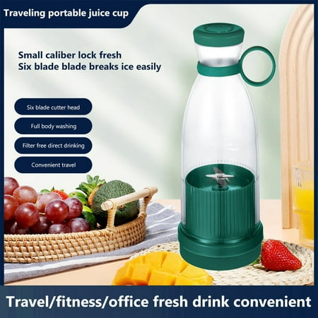 

Rechargeable Mixers Fruit Juicers Mixers 6 Blades Portable Electric Juicers Maker Fruit Blender Fruits Extractors-Green