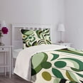 thumbnail image 4 of Ambesonne Mid Century Modern Quilted Bedspread Set 2 Pcs, Leafy Abstract, Twin Size, Pale Green Dark Grey, 4 of 4