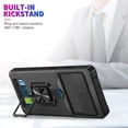 thumbnail image 2 of Design for Google Pixel 8 Phone Case with Screen Protector Card Holder Stand Kickstand Heavy Duty Shockproof Hybrid Rugged Drop Protective Cover for pixel8 google8 Women Men Girls Black, 2 of 13