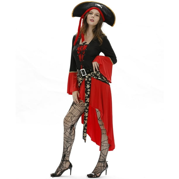 Halloween Sexy Mujer Pirata Traje cosplay Juego de Rol Uniforme Talla L