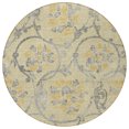 thumbnail image 4 of HomeRoots 585630 8 ft. Round Floral Washable Indoor & Outdoor Area Rug, Gold, Gray & Charcoal, 4 of 5