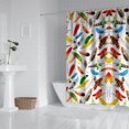thumbnail image 3 of Extra Long Boho Shower Curtain 72x84 Inches - Vintage Floral & Tropical Leaves Pattern, Waterproof Bohemian Bathroom Decor with 12 Hooks, Tribal Rustic Style, 3 of 5