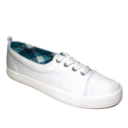 

Lands End Sneakers Women s Size 8 Lace-up Canvas Shoes White NEW Ships without box