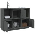 thumbnail image 3 of vidaXL Sideboard Grey 110.5x35x80 cm Solid Wood Pine, 3 of 5