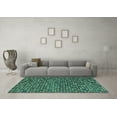 thumbnail image 3 of Ahgly Company Machine Washable Indoor Rectangle Abstract Turquoise Blue Modern Area Rugs, 6' x 9', 3 of 4
