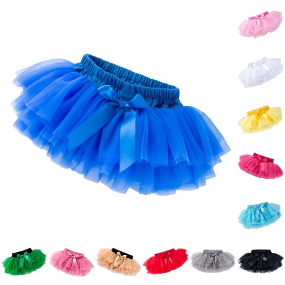 RUTAYY Children Girls Tutu Skirts Solid Color Elastic Waist Bow Decoration Half Length Festival Short Bottom Beach Boho Skirts