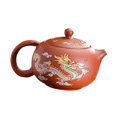 thumbnail image 4 of Tetera de arcilla púrpura, tetera Zisha, tetera clásica que cambia de Color, tetera asiática pintada a mano, tetera de kungfú, tetera china Rojo, 4 of 10