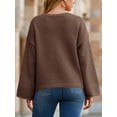 thumbnail image 4 of Women Oversized Button Down Cardigan Chunky Knit Long Sleeve Sweater, 4 of 6