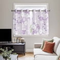 thumbnail image 4 of Purple White Floral Kitchen Curtains Window Panels, Spring Botanical Leaves Farmhouse Insulated Window Treatment Curtain, Grommet Curtains for Bedroom/Living Room/Bathroom, 2 Piece 42"Wx45"L, 4 of 8