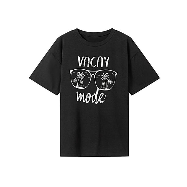 Camiseta para mujer con cuello redondo, camiseta básica de ajuste regular para senderismo, viajes, trabajo L