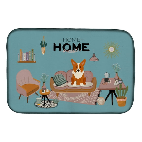 Corgi Sweet Home Dish Drying Mat