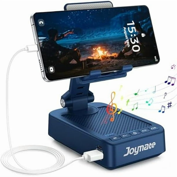 wonima11 Gifts for Men Women, Bluetooth Speaker Phone Stand with Charging Function 360° Rotable Adjustable Cell Phone Holder HD Surround Sound for Desk Fits All Phones,Tablet (Blue)