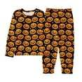 thumbnail image 2 of SOFTCCLO Boys Outfits Halloween Print Long Sleeve Crewneck Sweatshirt Pants Casual Loungewear Cozy 2 Piece Sets Size 2-3Y, 2 of 5