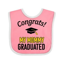 Inktastic Congrats My Mommy Graduated with Cap Boys or Girls Baby Bib